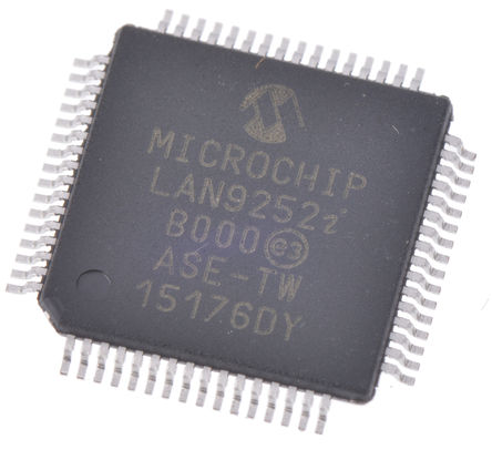 Microchip - LAN9252I/PT - Microchip LAN9252I/PT 100MBps ̫, MDI, MDIX, MII, RMII, , 3.3ߣV, 64 TQFPװ		