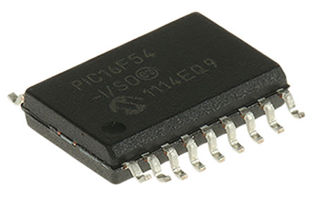 Microchip - PIC16F54-I/SO - Microchip PIC16F ϵ 8 bit PIC MCU PIC16F54-I/SO, 20MHz, 512 x 12  ROM , 25 B RAM, SOIC-18		