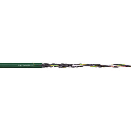 Igus - CF5.03.15 - Igus 15 芯 22 AWG 绿色 聚氯乙烯 PVC护套 执行器/传感器电缆 CF5.03.15, 10.5mm 外径		