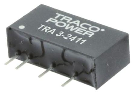 TRACOPOWER - TRA 3-2412 - TRACOPOWER TRA 3 ϵ 3W ʽֱ-ֱת TRA 3-2412, 21.6  26.4 V ֱ, 12V dc, 250mA, 1kV dcѹ, 85%Ч, SIP 6װ		