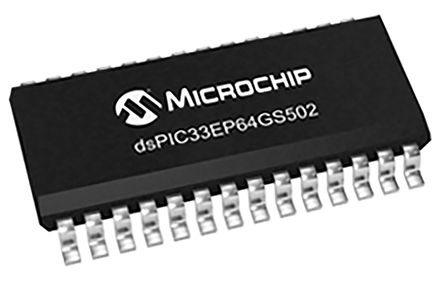 Microchip - DSPIC33EP64GS502-I/SO - Microchip DSPIC33EP64GS502-I/SO 16bit DSPźŴ, 1MHz, 64 kB ROM EEPROM, SRAM, 8 kB RAM, 28 SOICװ		