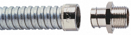 Adaptaflex - S25/M25/B - Adaptaflex 镀镍 黄铜 旋转 电缆导管配件 S25/M25/B, 25mm 标称尺寸, M25螺纹, IP40		