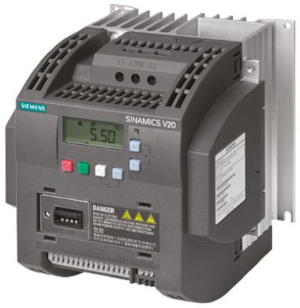 Siemens - 6SL3210-5BB21-1AV0 - Siemens SINAMICS V20 ϵ IP20 1.1 kW Ƶ 6SL3210-5BB21-1AV0, 0  550 Hz, 6 A, 200  240 V 		