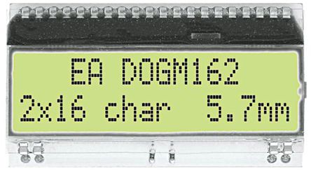Electronic Assembly - EA DOGM162E-A - Electronic Assembly ͸ʽ ĸ LCD ɫʾ EA DOGM162E-A, 216ַ, 4λ8λSPI ӿ		