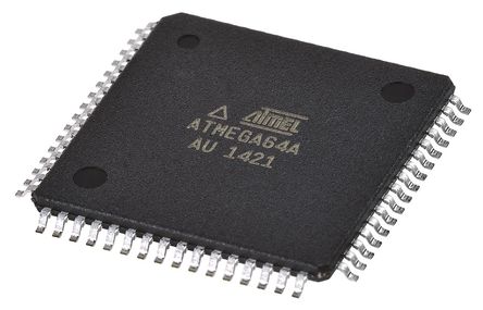 Atmel - ATMEGA64A-AU - Atmel ATmega ϵ 8 bit AVR MCU ATMEGA64A-AU, 16MHz, 2 kB64 kB ROM , 4 kB RAM, TQFP-64		