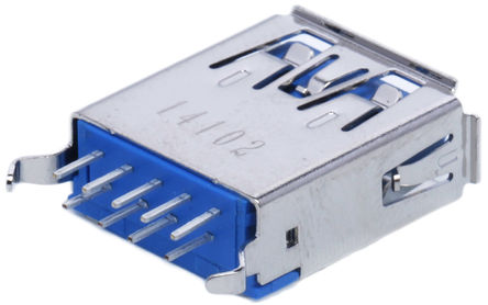 Molex - 48408-0003 - Molex 48408 ϵ 1 ˿ ֱ USB3.0 A  USB  48408-0003, ͨ, 30 V, 1.8A		