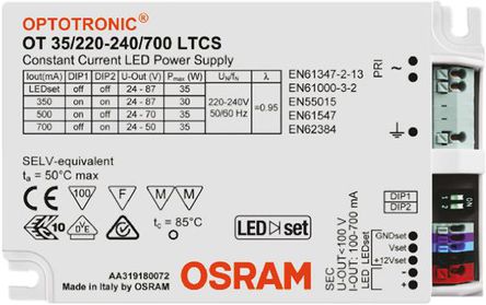 Osram - OT 35/220-240/700 LTCS - Osram OPTOTRONIC OT ϵ LED  OT 35/220-240/700 LTCS, 198  264 V, 58V, 350 mA, 700 mA, 81W		