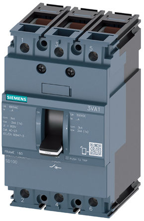 Siemens - 3VA1110-1AA36-0AA0 - Siemens 3VA ϵ IP40 3 DIN 찲װ ۶ϸ뿪 3VA1110-1AA36-0AA0, 100 A, 68 kW		