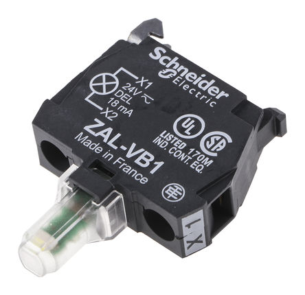 Schneider Electric - ZALVB1 - Schneider Electric XB5 ϵ  ZALVB1, 24 V, ɫ LED, ݶӶ		