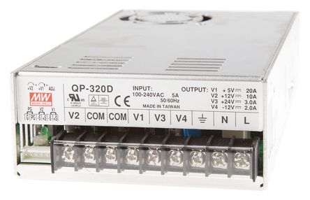 RS Pro - QP-320D - RS Pro 316W 4 ǶʽģʽԴ SMPS QP-320D, 127  370 V dc, 90  264 V ac, 12 V dc, 5 V dc, 24 V dc		