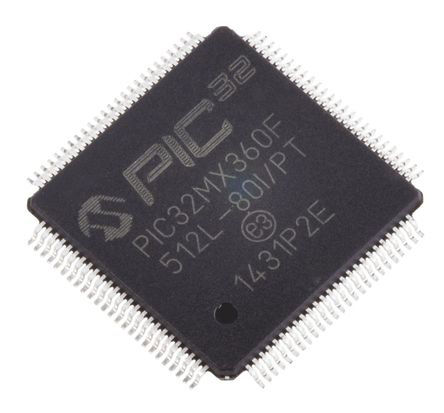 Microchip - PIC32MX360F512L-80I/PT - Microchip PIC32MX ϵ 32 bit PIC MCU PIC32MX360F512L-80I/PT, 80MHz, 12 kB512 kB ROM , 32 kB RAM, TQFP-100		