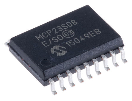 Microchip - MCP23S08-E/SO - Microchip MCP23S08-E/SO 8ͨ 10MHz I/Oչ, SPIӿ, 18 SOICװ		