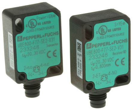 Pepperl + Fuchs - UBE800-F77-SE2-V31 - Pepperl + Fuchs IP67 ̼֬ ״  UBE800-F77-SE2-V31, 0  800 mm , PNP-NO, 4 M8 Ӷ		