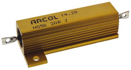 Arcol - HS50 20R J - Arcol HS50 ϵ HS50 20R J 50W 20 5%  尲װ̶ֵ, Ӷ, Ƿװ		