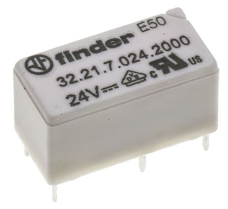 Finder - 32.21.7.024.2000 - Finder 32.21.7.024.2000 ˫ PCB װ Ǳ̵, 6 A, 24V dc		