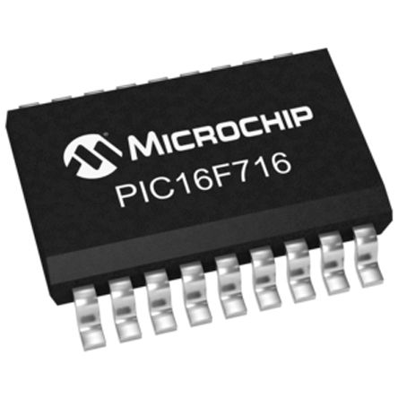 Microchip - PIC16F716-I/SO - Microchip PIC16F ϵ 8 bit PIC MCU PIC16F716-I/SO, 20MHz, 3.5 kB ROM , 128 B RAM, SOIC-18		
