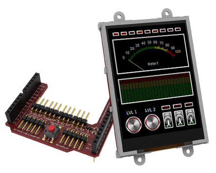 4D Systems - uLCD-32PTU-AR - 4D Systems Picaso 系列 3.2in TFT 触摸屏 触摸屏显示模块, 240 x 320pixels 分辨率 VGA, LED背光 串行 接口 