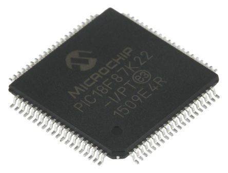 Microchip - PIC18F87K22-I/PT - Microchip PIC18F ϵ 8 bit PIC MCU PIC18F87K22-I/PT, 64MHz, 1 kB128 kB ROM , 4 kB RAM, TQFP-80		
