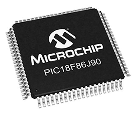 Microchip - PIC18F86J90-I/PT - Microchip PIC18F ϵ 8 bit PIC MCU PIC18F86J90-I/PT, 48MHz, 64 kB ROM , 3900 B RAM, TQFP-80		