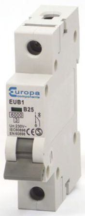 Europa - EUB125B - Europa EU EUB ϵ 25A 1 B סլ MCB		