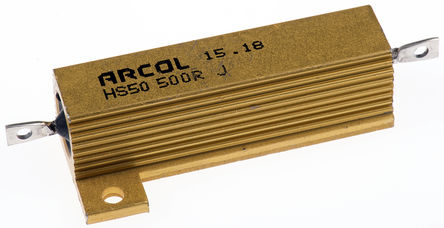 Arcol - HS50 500R J - Arcol HS50 ϵ HS50 500R J 50W 500 5%  尲װ̶ֵ, Ӷ, Ƿװ		