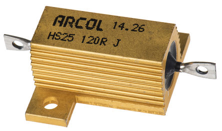 Arcol - HS25 120R J - Arcol HS25 ϵ HS25 120R J 25W 120 5%  尲װ̶ֵ, Ӷ, Ƿװ		