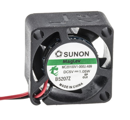 Sunon - MC20100V1-000U-A99 - Sunon MC ϵ 1.05W 5 V ֱ  MC20100V1-000U-A99, 3.23m3/h, 17000rpm, 20 x 20 x 10mm		