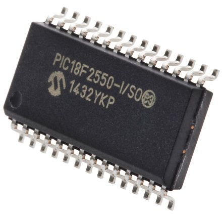 Microchip - PIC18F2550-I/SO - Microchip PIC18F ϵ 8 bit PIC MCU PIC18F2550-I/SO, 48MHz, 32 kB256 B ROM , 2048 B RAM, 1xUSB, SOIC-28		