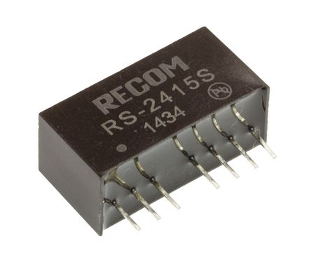 Recom - RS-2415S - Recom RS ϵ 2W ʽֱ-ֱת RS-2415S, 18  36 V ֱ, 15V dc, 134mA, 500V acѹ, SIPװ		