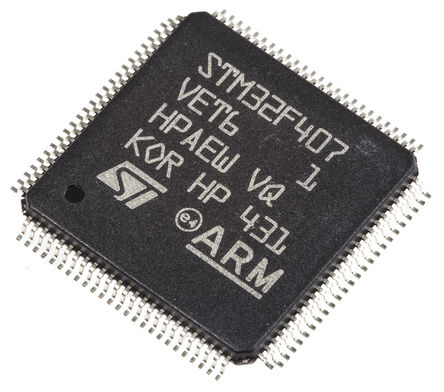STMicroelectronics - STM32F407VET6 - STMicroelectronics STM32F ϵ 32 bit ARM Cortex M4F MCU STM32F407VET6, 168MHz, 512 kB ROM , 4 kB192 kB RAM, 1xUSB		