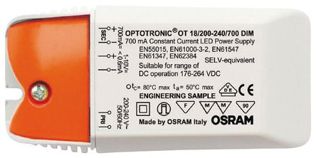 Osram - OT18/200-240/700DIM - Osram OPTOTRONIC OT ϵ LED  OT18/200-240/700DIM, 180  254 V, 2  25V, 700mA, 17W		