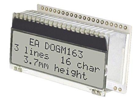 Electronic Assembly - EA DOGM163W-A - Electronic Assembly ͸ ĸ LCD ɫʾ EA DOGM163W-A, 316ַ, 4λ8λSPI ӿ		