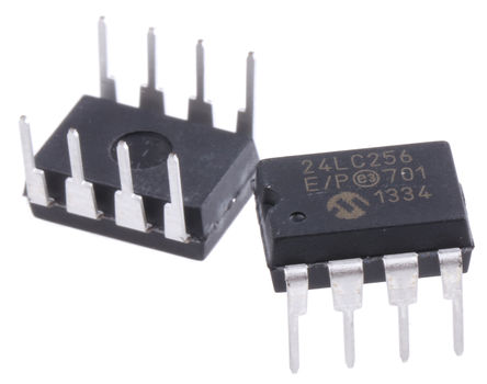 Microchip - 24LC256-E/P - Microchip 24LC256-E/P  EEPROM 洢, 256kbit,  - I2Cӿ, 900ns, 2.5  5.5 V, 8 PDIPװ		