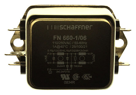 Schaffner - FN660-1-06 - Schaffner FN 660 ϵ 1A 250 V , 400Hz װ RFI ˲ FN660-1-06, ˿Ӷ		