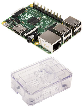 Raspberry Pi - Pi B+/Clr Case - Bundle - Pi B+, Clear Case		