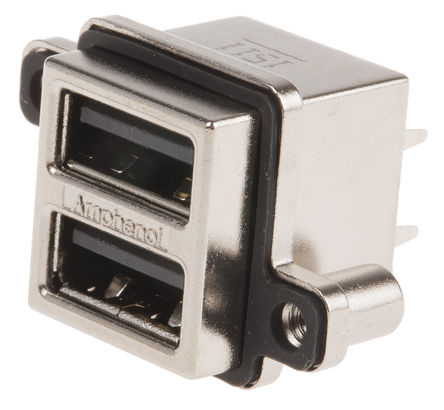Amphenol - MUSBC51100 - Amphenol MUSB ϵ 2 ˿ ֱ A  USB  MUSBC51100, ͨ, 1.5A		