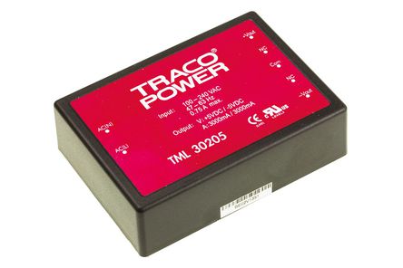 TRACOPOWER - TML 30205 - TRACOPOWER 30W 2 ǶʽģʽԴ SMPS TML 30205, 100  370 V dc, 85  264 V ac, 5V dc, 3A		
