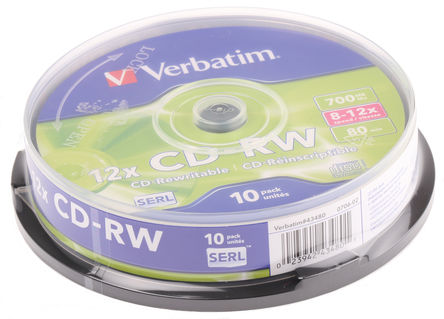 Verbatim - 43480 - Verbatim 700 MB 12X ɲд CD, CD-RW, 10 װ		