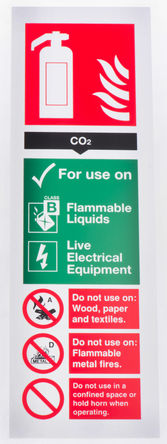 Signs & Labels - FR02124R - Signs & Labels FR02124R  ɫ/ɫ/ɫ Ӣ ȫ־ “CO2 CARBON DIOXIDE“, 90 x 280mm		