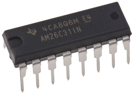 Texas Instruments - AM26C31IN - AM26C31IN, 4 (RS-422)· RS-422, V.11 ·, 10MBps, ź, 5 VԴ, 16 PDIPװ		
