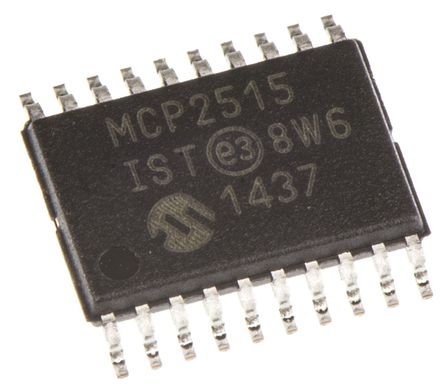 Microchip - MCP2515-I/ST - Microchip MCP2515-I/ST 1Mbit/s CAN , ֧CAN 2.0B׼, ˯ߣϵ, 20 TSSOPװ		