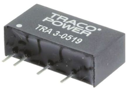 TRACOPOWER - TRA 3-1212 - TRACOPOWER TRA 3 ϵ 3W ʽֱ-ֱת TRA 3-1212, 10.8  13.2 V ֱ, 12V dc, 250mA, 1kV dcѹ, 88%Ч, SIP 6װ		
