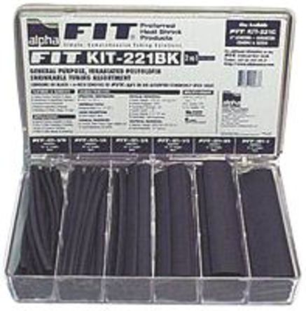 Alpha Wire - FKIT221BK BK032 - Alpha Wire ɫ ϩ ׹ FKIT221BK BK032, 2:1, 12.7 mm, 19.05 mm, 25.4 mm, 4.75 mm, 6.35 mm, 9.53 mmֱ		