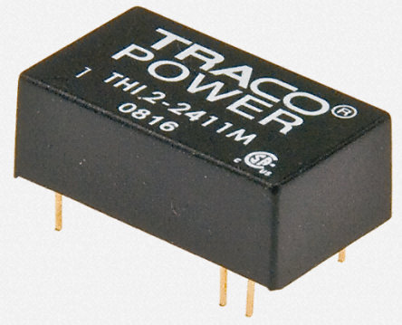 TRACOPOWER - THI 2-2411M - TRACOPOWER THI 2M ϵ 2W ʽֱ-ֱת THI 2-2411M, 21.6  26.4 V ֱ, 5V dc, 400mA, 4kVѹ, 66%Ч, DIP 16װ		