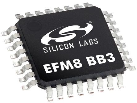 Silicon Labs - EFM8BB31F32G-B-QFP32 - Silicon Labs EFM8 ϵ 8 bit CIP-51, 8051 MCU EFM8BB31F32G-B-QFP32, 50MHz, 32 kB ROM , 2304 B RAM, QFP-32		