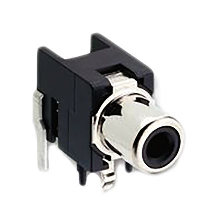 Lumberg - 1553 02 black - Lumberg 黑色 2A 直角 RCA 插座 1553 02 black, PCB安装, 镀锡触点, -25 → +85 °C		