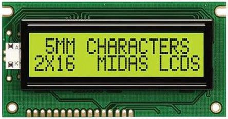 Midas - MC21605A6WD-SPTLY - Midas A ϵ ͸ ĸ LCD ɫʾ MC21605A6WD-SPTLY, LED, 216ַ, 4 λ MPU5 λ MPU ӿ		