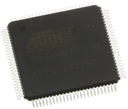 Atmel - AT32UC3A1512-AUT - Atmel AT32 ϵ 32 bit AVR MCU AT32UC3A1512-AUT, 66MHz, 512 kB ROM , 64 kB RAM, 1xUSB, TQFP-100		