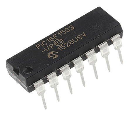 Microchip - PIC16F1503-I/P - Microchip PIC16F ϵ 8 bit PIC MCU PIC16F1503-I/P, 20MHz, 2048  ROM , 128 B RAM, PDIP-14		