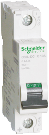 Schneider Electric - A9N22106 - Schneider Electric Acti 9 C65L-DC ϵ 1 16 A MCB A9N22106, 20 kA Ͽ, C բ		